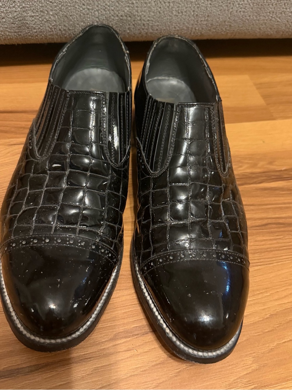 baldwin Handmade Good Year Walt Black Shoes Size 10 ee